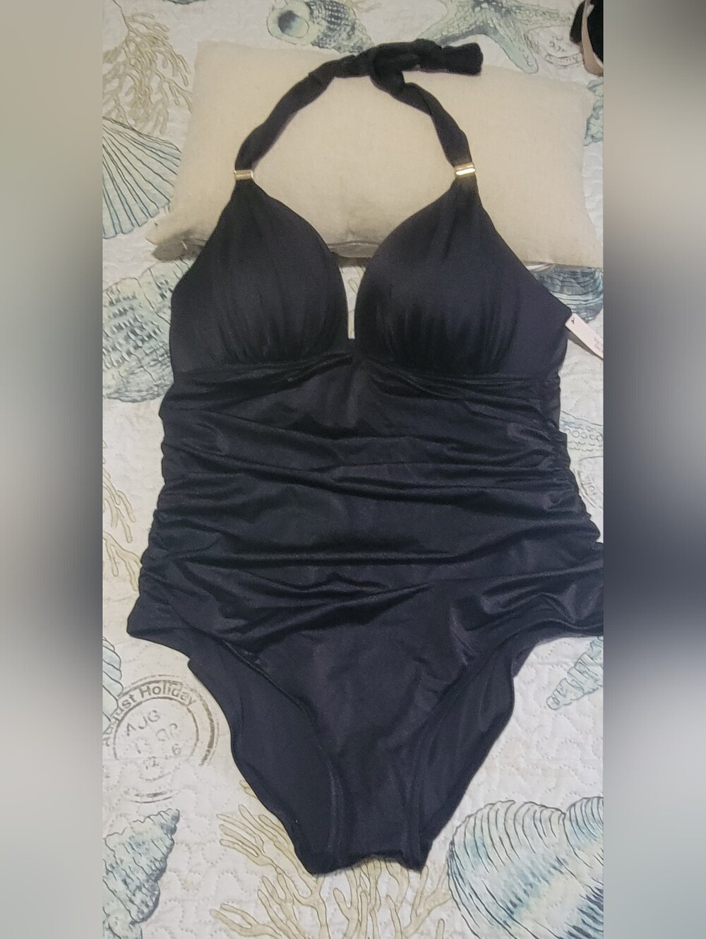 Victoria's Secret Black Ruched One Piece Swimwear With Molded Cups